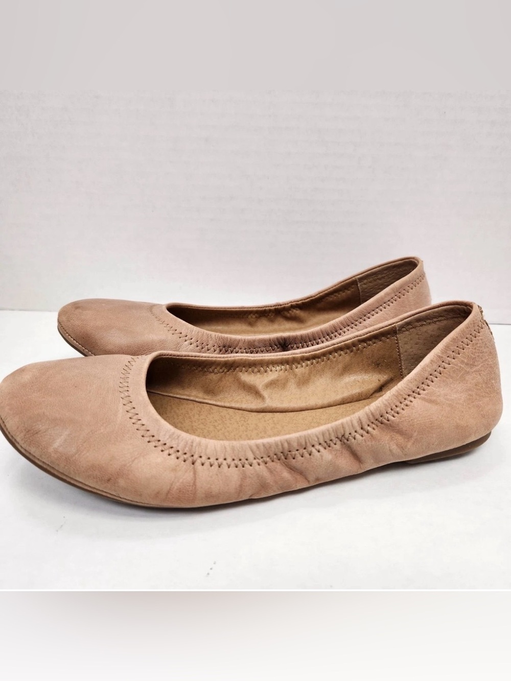 Lucky Brand Classic Women's Leather Ballet Flats in Light Brown